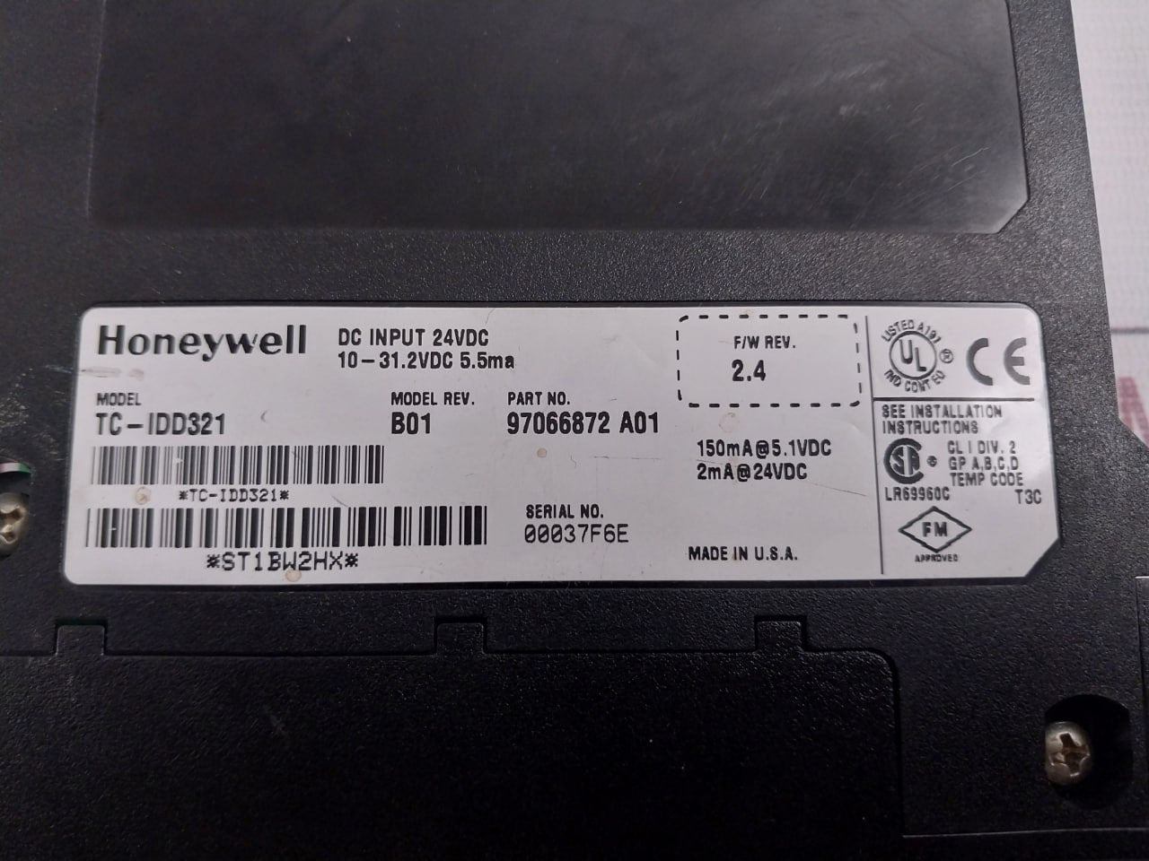 Honeywell Tc-idd321 Digital Dc Input Module 24Vdc