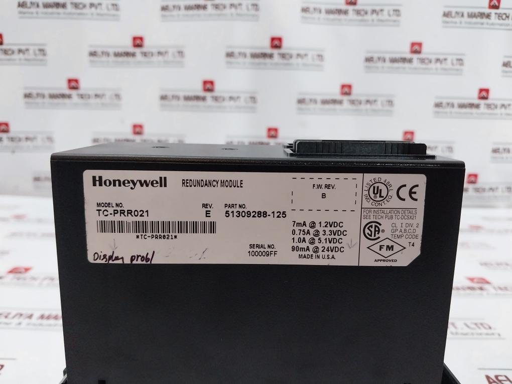 Honeywell Tc-prr021 Redundancy Module 51309288-125 7Ma 1.2Vdc Cl I Div 2