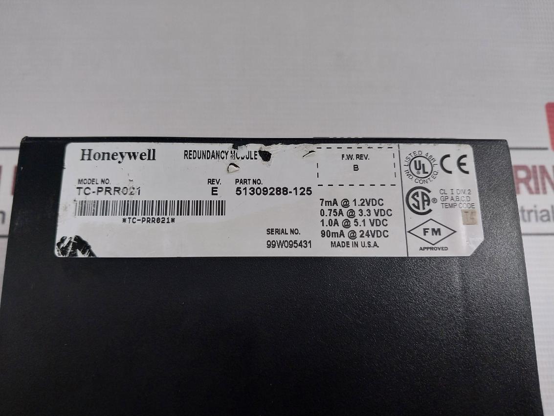 Honeywell Tc-prr021 Redundancy Module Rev E 94V-0