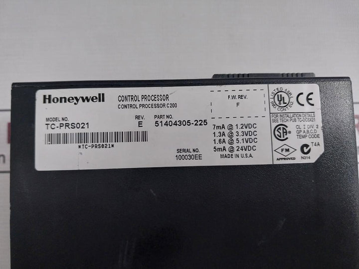 Honeywell Tc-prs021 C200 Control Processor Module Rev E 100Mhz