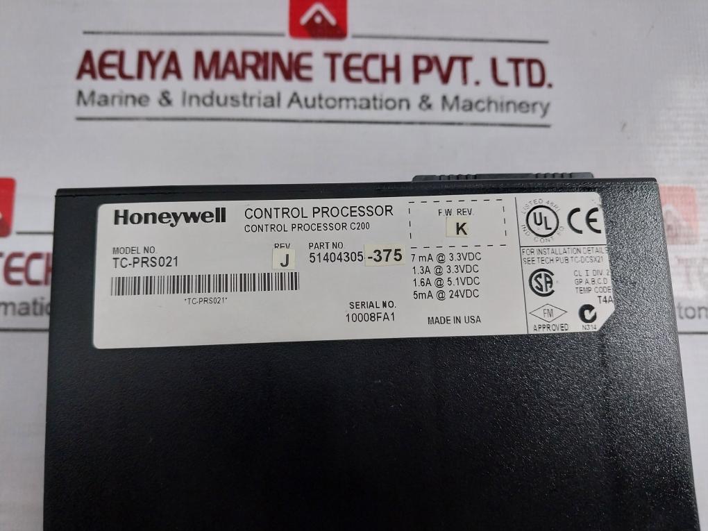Honeywell Tc-prs021 Control Processor Module 51404305-375 Rev. J