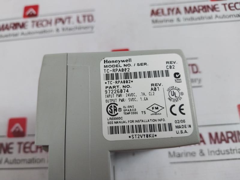 Honeywell Tc-rpa002 Controlnet Repeater Adapter Rev C02 97226074 24vdc 7a Cl2