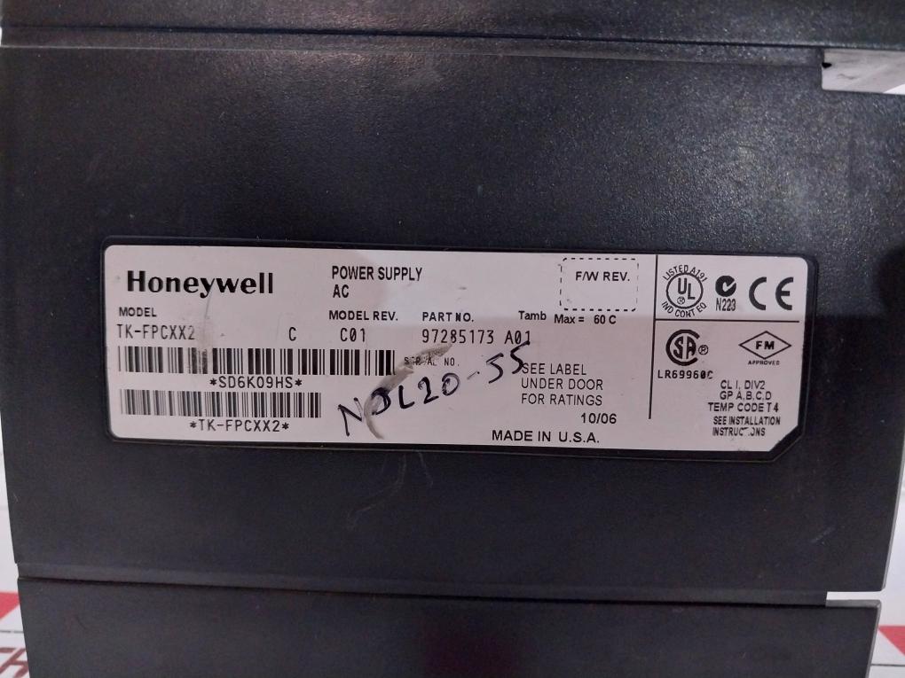 Honeywell Tk-fpcxx2 Power Supply Ac Input 120/240Vac 50/60Hz 100W 24Vdc Output
