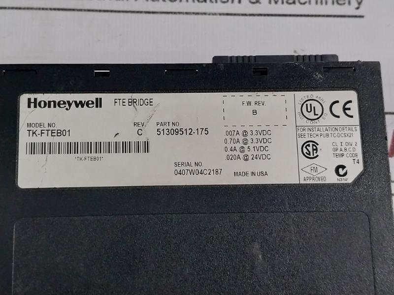 HONEYWELL TK-FTEB01 FTE Bridge Rev C 51309512-175 3.3VDC 0.7A