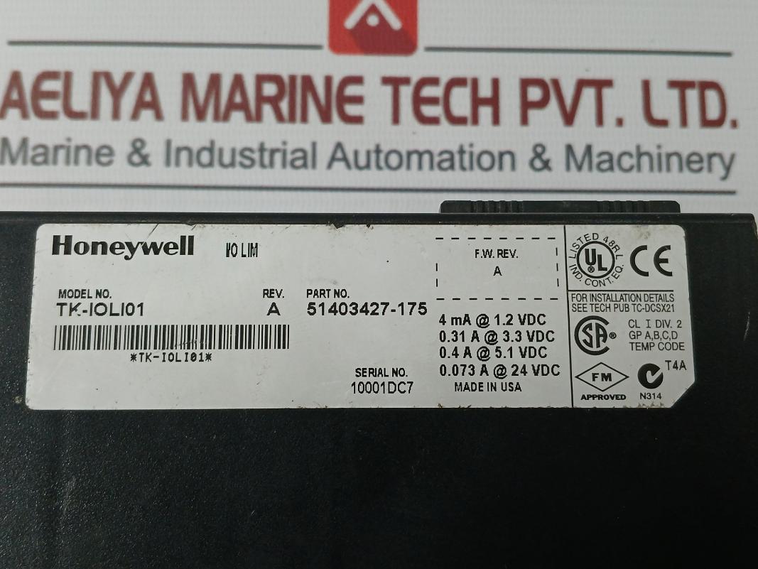 Honeywell Tk-ioli01 I/O Lim Module With 51403427-175 51309283-600 51309574-175
