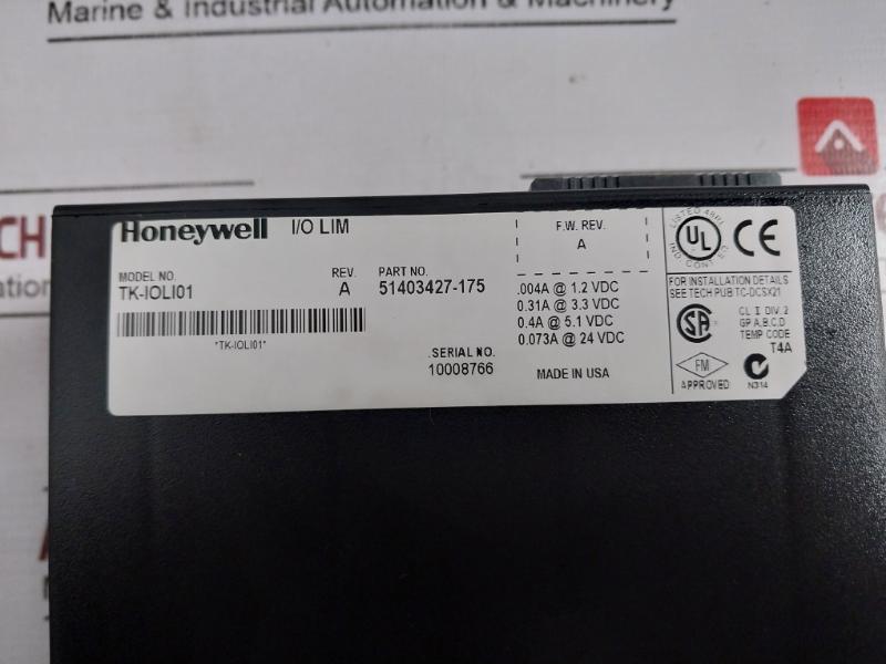 Honeywell Tk-ioli01 I/O Link Interface Module 51403427-175 Rev. A 24Vdc