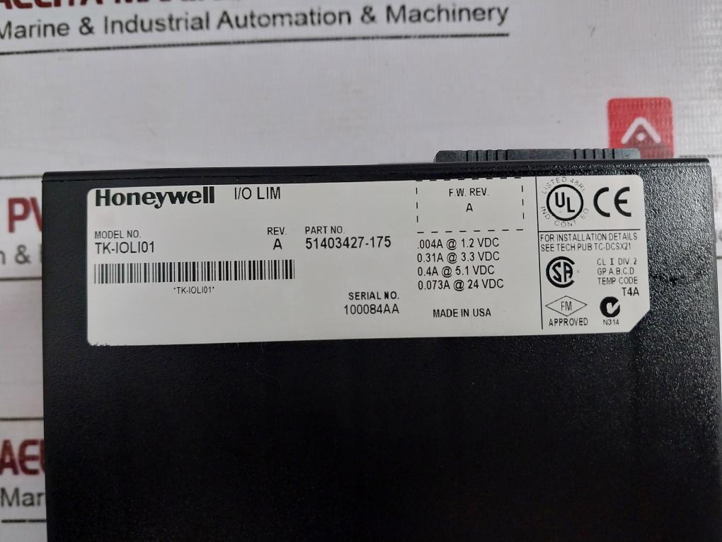 Honeywell Tk-ioli01 I/O Link Interface Module Rev. A 51403427-175