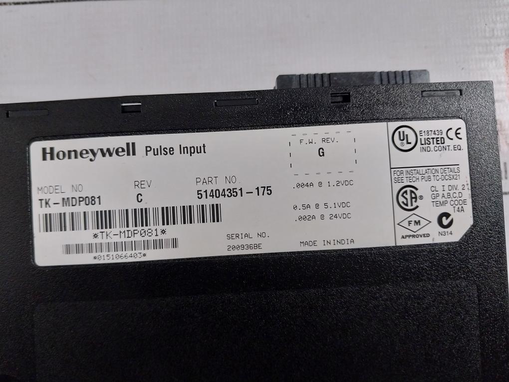 Honeywell Tk-mdp081 Pulse Input Module 51404351-175 Rev. C