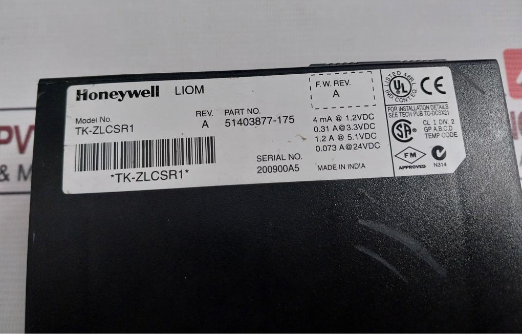 Honeywell Tk-zlcsr1 Plc Module Rev A