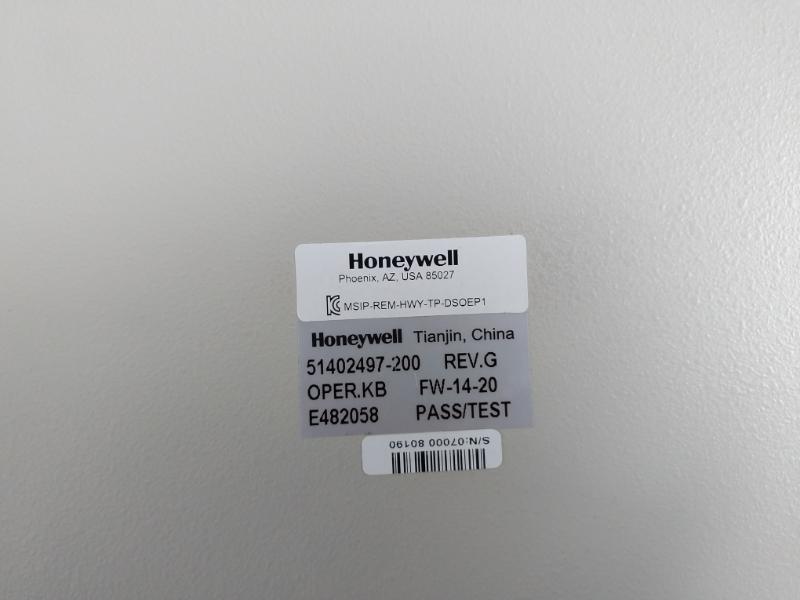 Honeywell Tp-dsoep1-100 Desk Operator Entry Panel 51402497-200 Rev G 51305418100