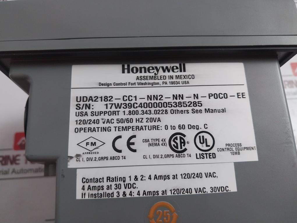 Honeywell Uda2182-cc1-nn2-nn-n-p0C0-ee Universal Dual Analyzer 240Vac 50/60Hz