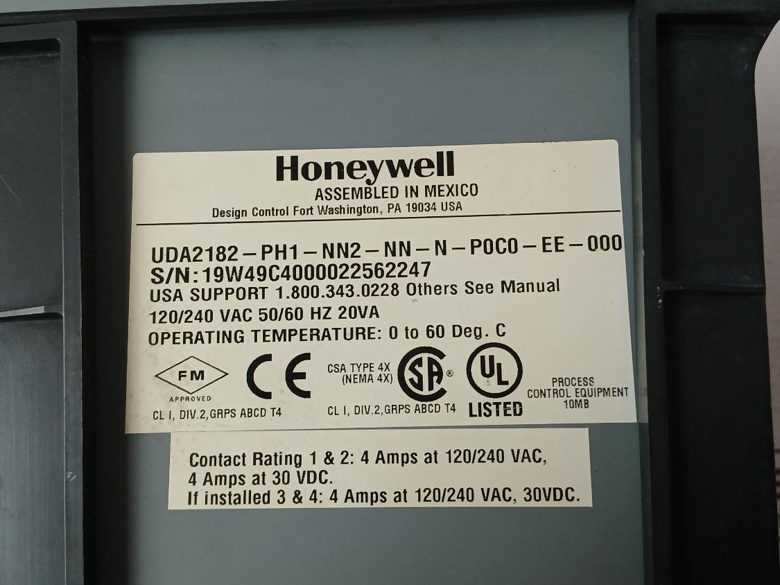 Honeywell Uda2182-ph1-nn2-nn-n-p0C0-ee-000 Dual Input Analyzer 120/240Vac 20Va