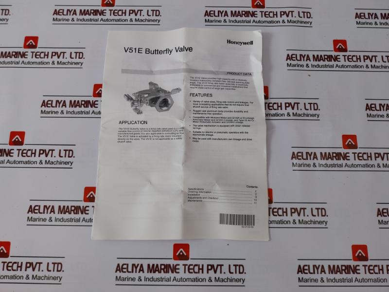 Honeywell V51e 1000 Butterfly Gas Valve 5 Psi Max 1-1/2