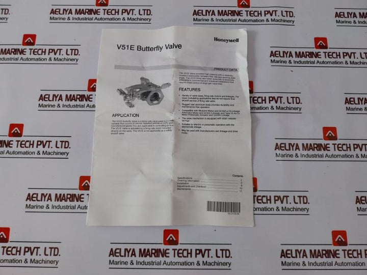 Honeywell V51e 1000 Butterfly Gas Valve 5 Psi Max 1-1/2