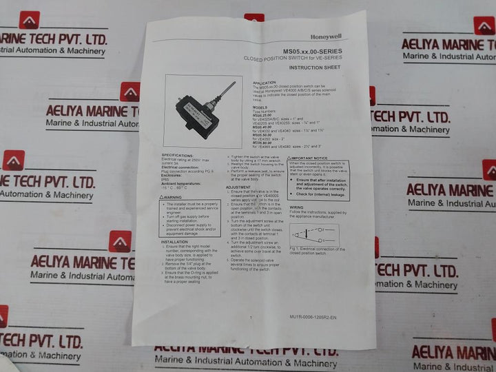 Honeywell Ve4025S2035 Gas Solenoid Valve Ce-0063Ap3075/1 Dc1434