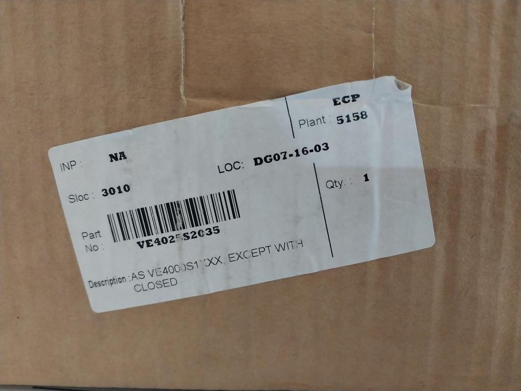 Honeywell Ve4025S2035 Gas Solenoid Valve Ce-0063Ap3075/1 Dc1434