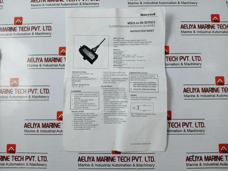 Honeywell Ve4025s2035 Gas Valve Ve4000 Series 220-240vac 16w Ip54 360mbar