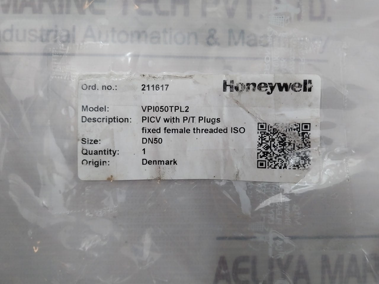 Honeywell Vpi050Tpl2 Pressure Independent Control Valve W/ P/T Plug Dn40/50 Pn25