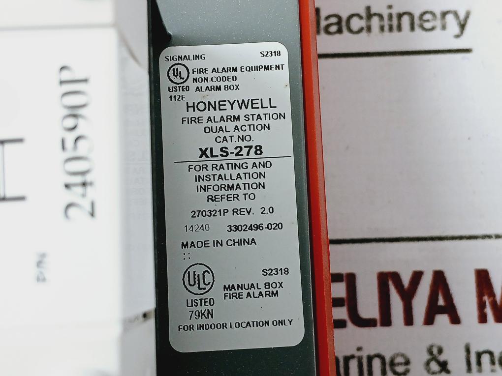 Honeywell Xls-278 Dual Action Firm Alarm Station Fire Equipment P/n 270321p