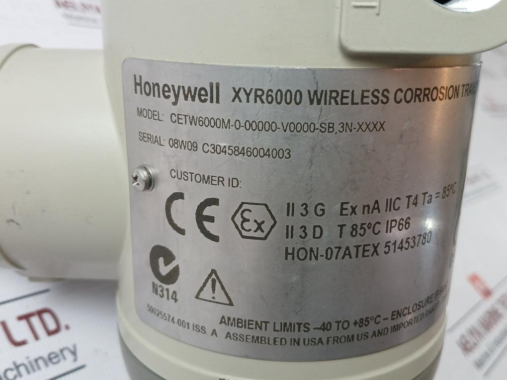 Honeywell Xyr6000 Wireless Corrosion Transmitter 51453543-001 Rev A Ip 66/67