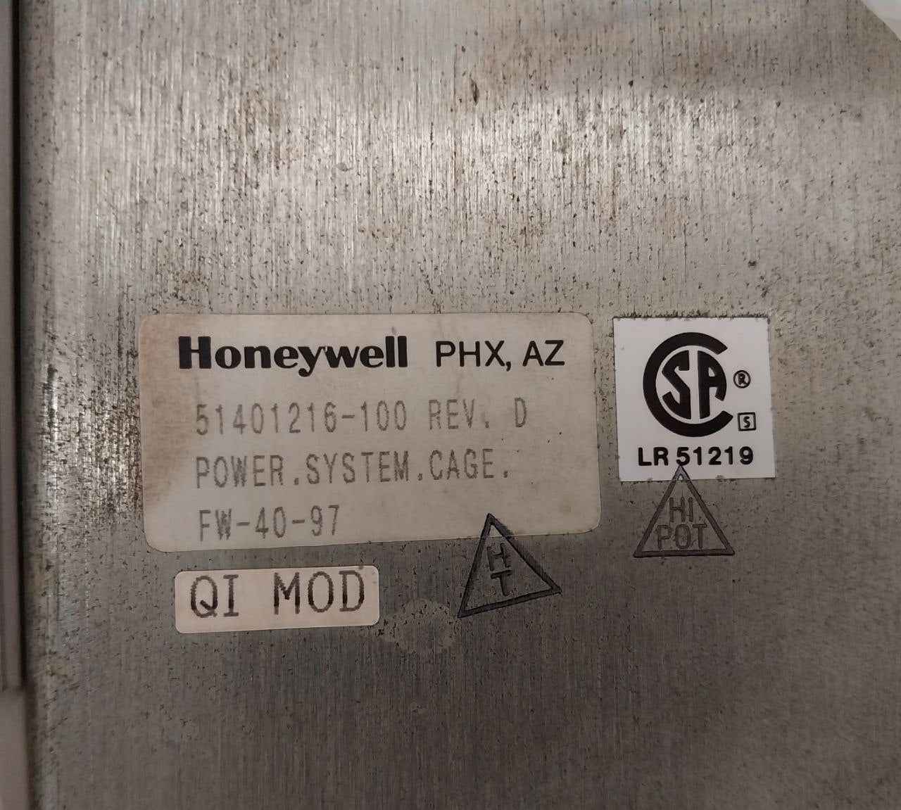 Honeywell 51198947100F Power System Assembly 51401166-100 100-240Vac 50/60Hz 12A