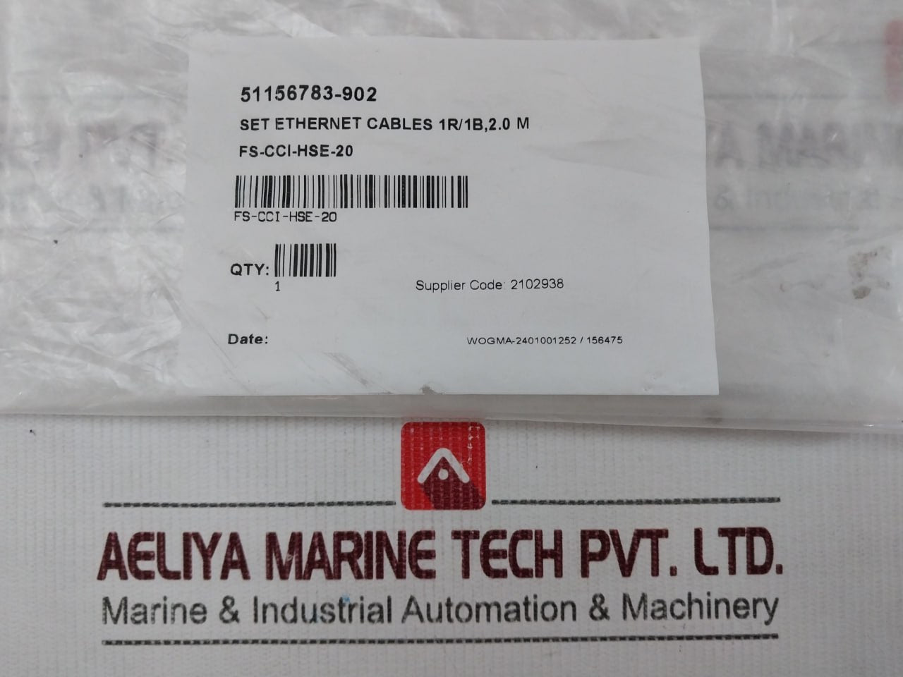 Honeywell Fs-cci-hse-20 Ethernet Communication Cable Set 2.0 Meter 51156783-902