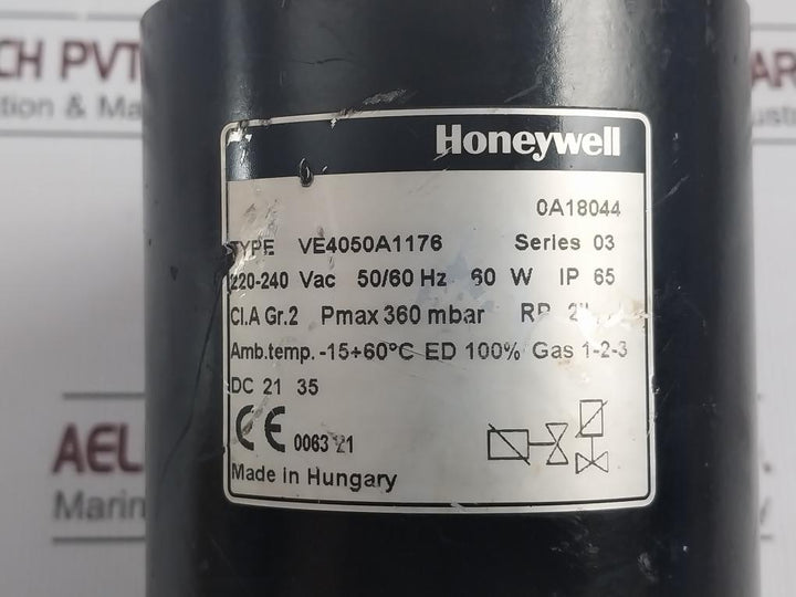 Honeywell Ve4050A1176 Gas Valve Series 03 220-240 Vac 50/60 Hz 60W 360 Mbar