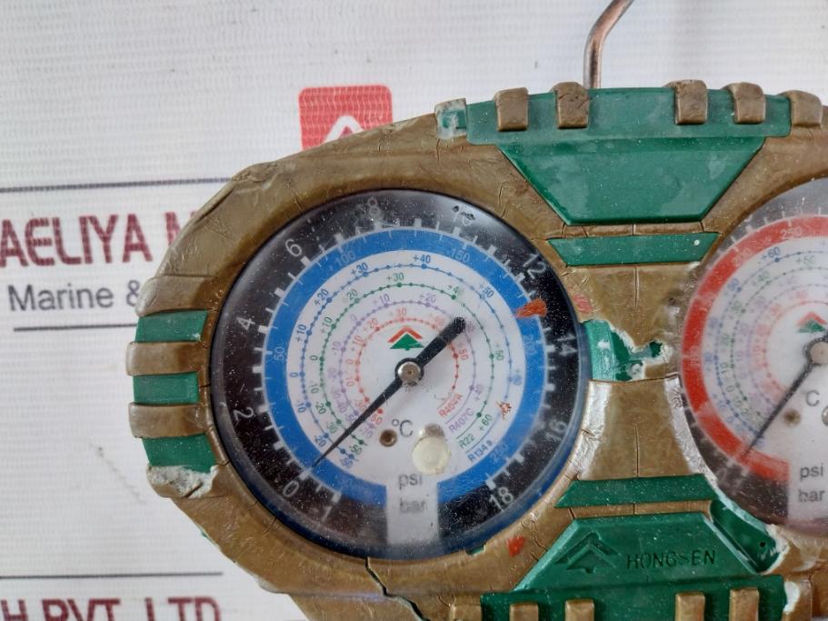 Hongsen Hs-18 Manifold Pressure Gauge -30 To 550 Psi R404A