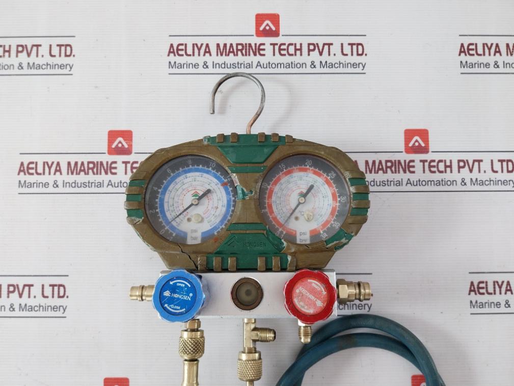 Hongsen Hs-18 Manifold Pressure Gauge -30 To 550 Psi R404A