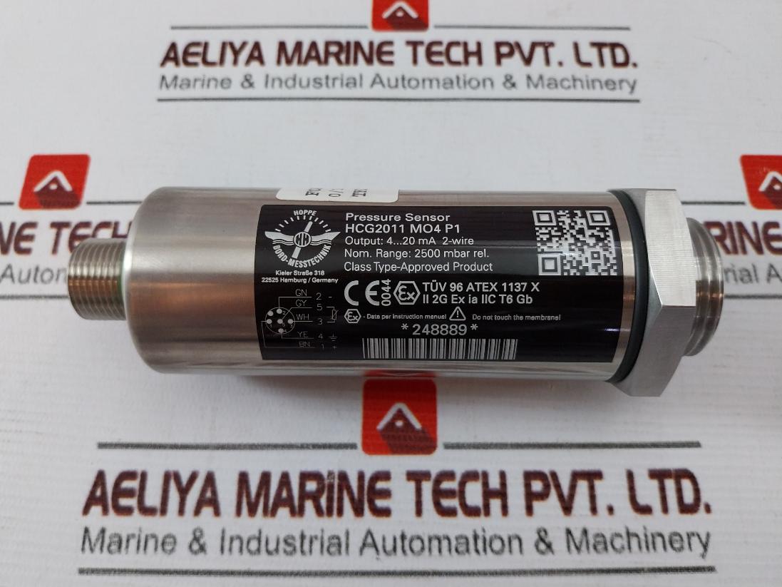 Hoppe Hcg2011 Mo4 P1 Pressure Sensor 4-20 Ma 2-wire, 2500 Mbar Rel&nbsp;