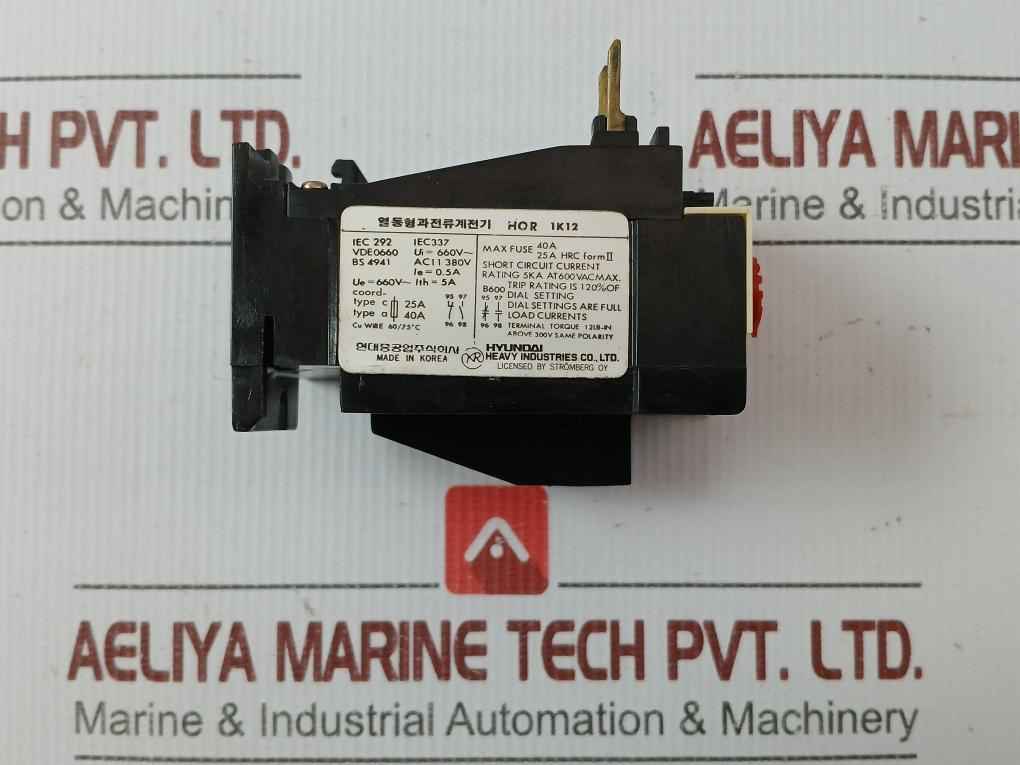 Hor 1K 12 Thermal Overcurrent Relay 0.5A 660V Hyundai