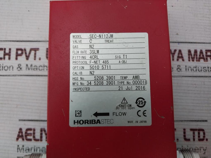 Horiba Stec N100 Sec-n112Jm Mass Flow Device, Valve C Treat, N2, 4Crl