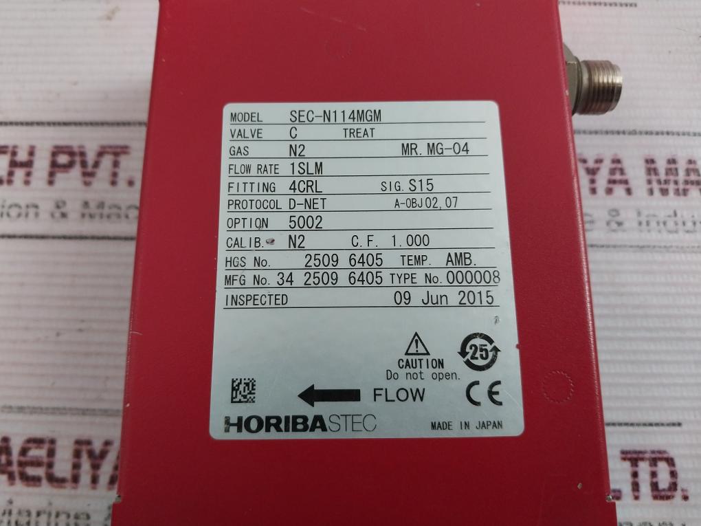 Horiba Stec Sec-n114mgm Mass Flow Device 000008 2509 6405