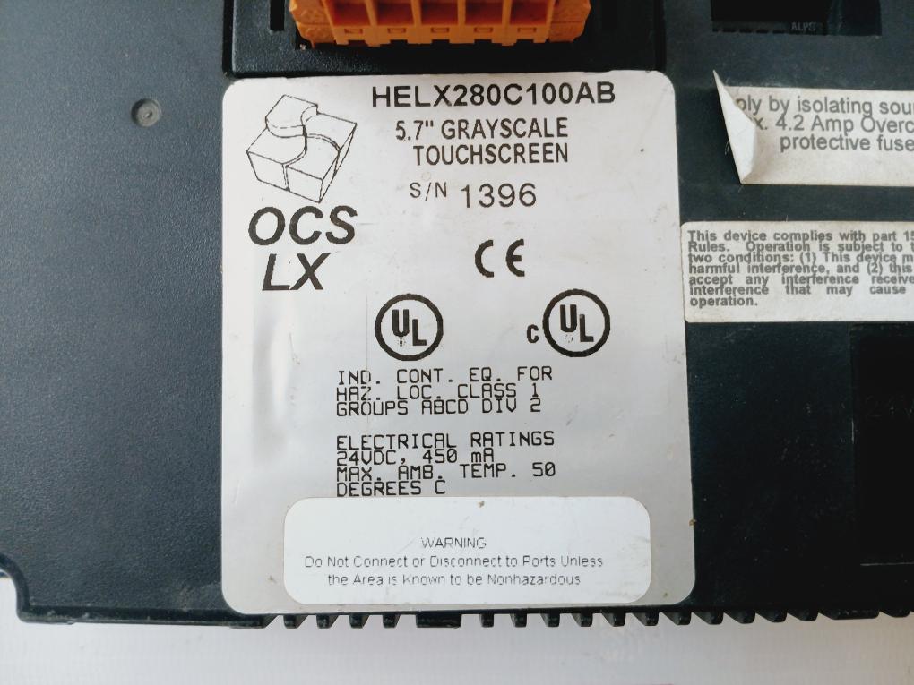 Horner Helx280C100Ab 5.7” Grayscale Touchscreen 24Vdc, 450Ma