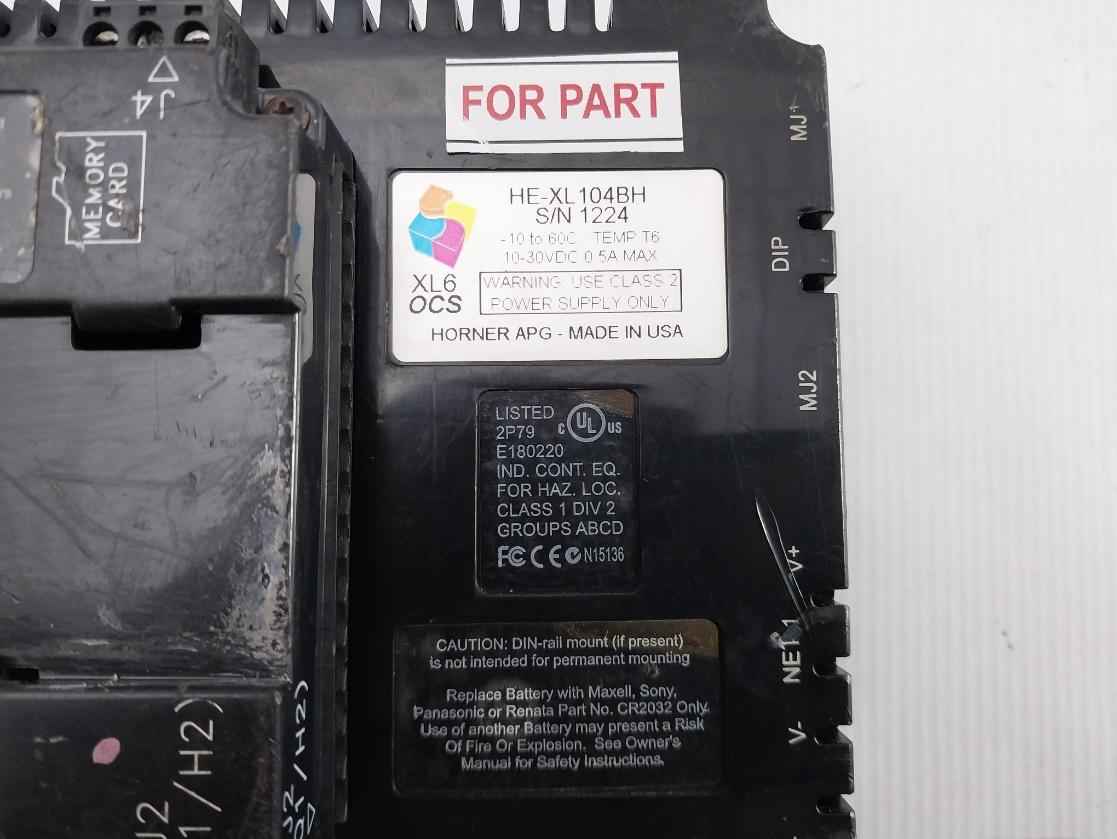 Horner Xl6 Ocs Operator Panel 10-30Vdc 0.5A Max E180220 (Not Working)
