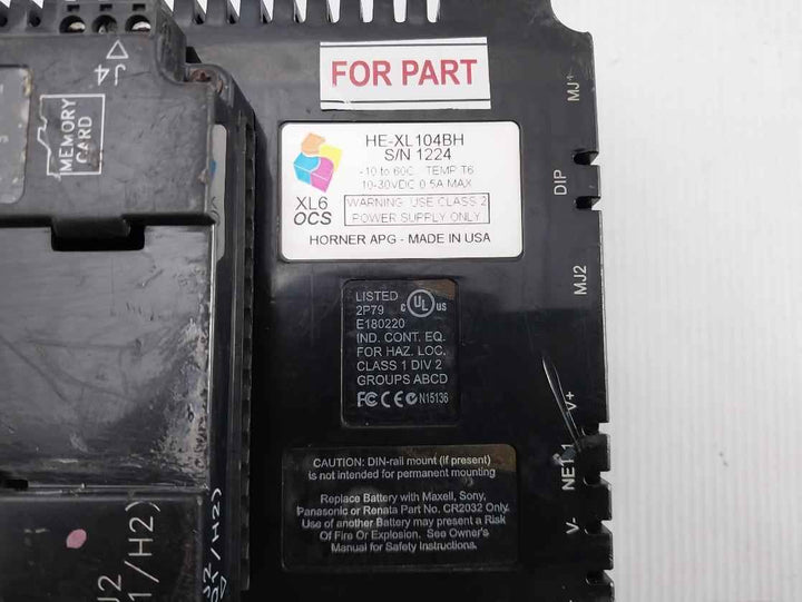 Horner Xl6 Ocs Operator Panel 10-30Vdc 0.5A Max E180220 (Not Working)
