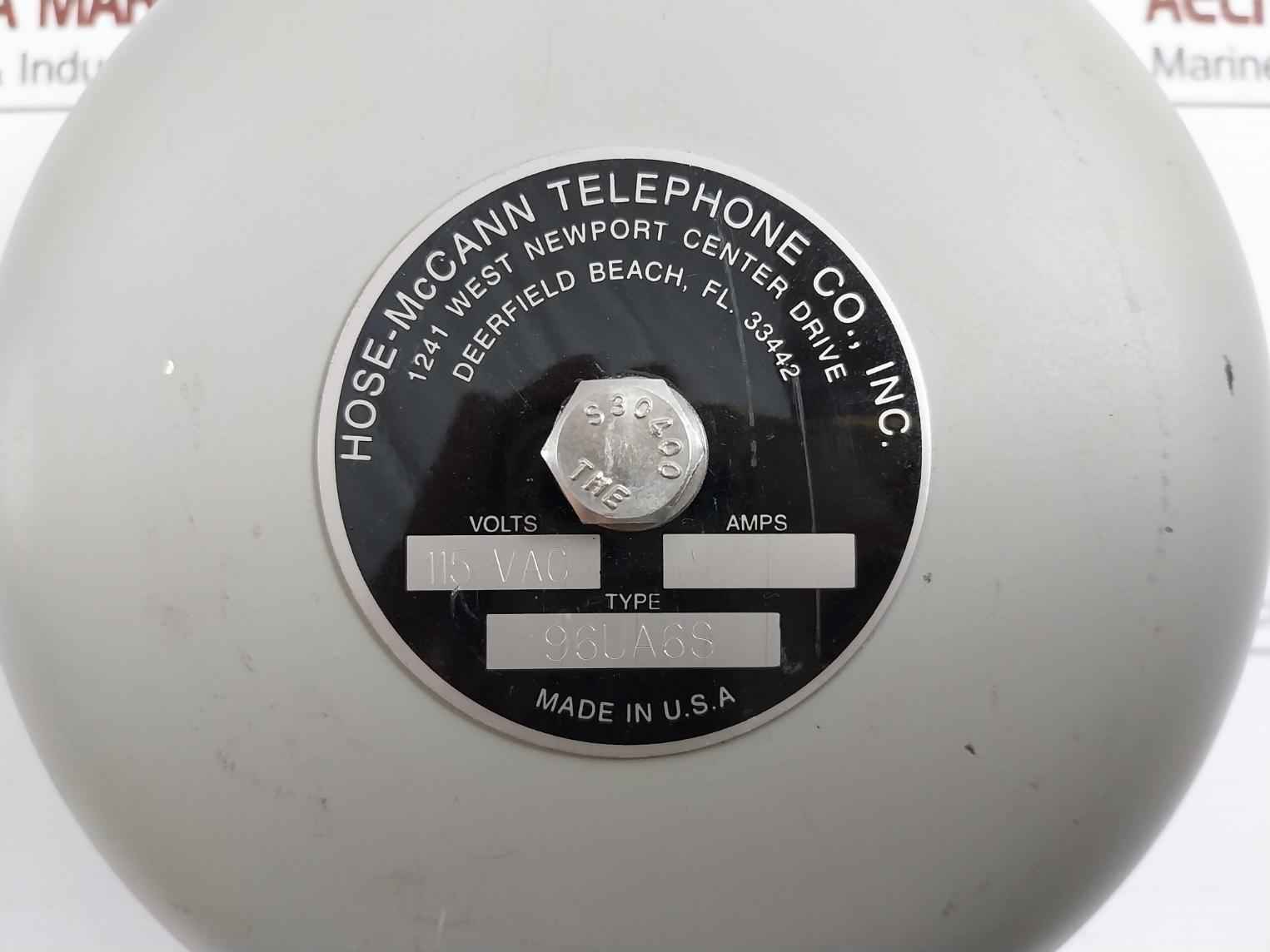 Hose-mccann 96Ua6S Signal Industrial Signaling Bell 115 Vac