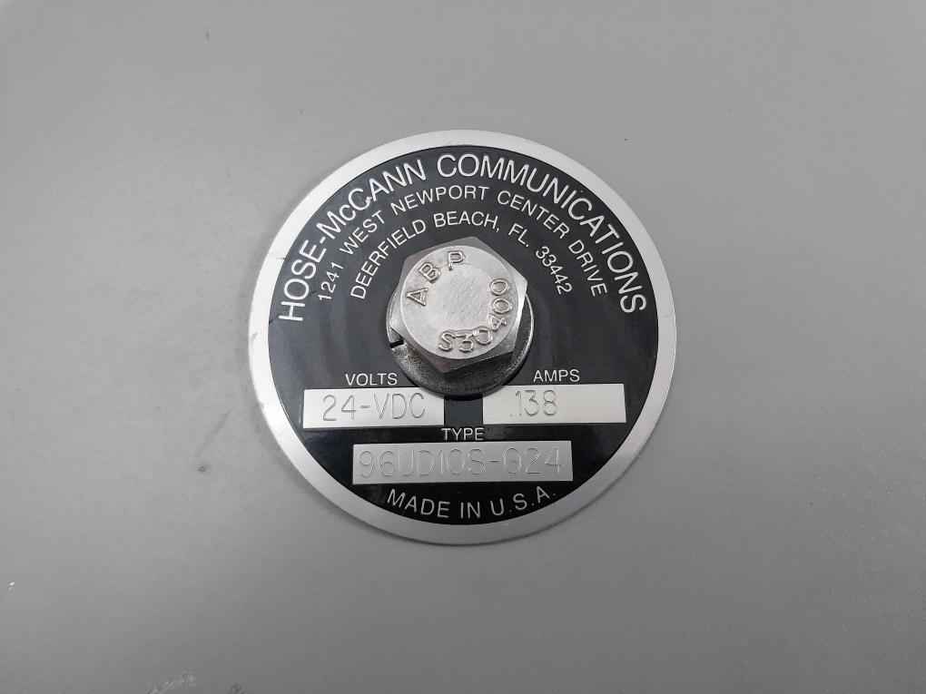 Hose-mccann Communications 96Ud10S-024 Electrical W.T. Bell 96Ud Series 24-vdc