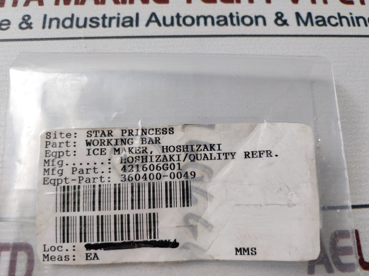 Hoshizaki 421606G01 Working Bar 360400-0049