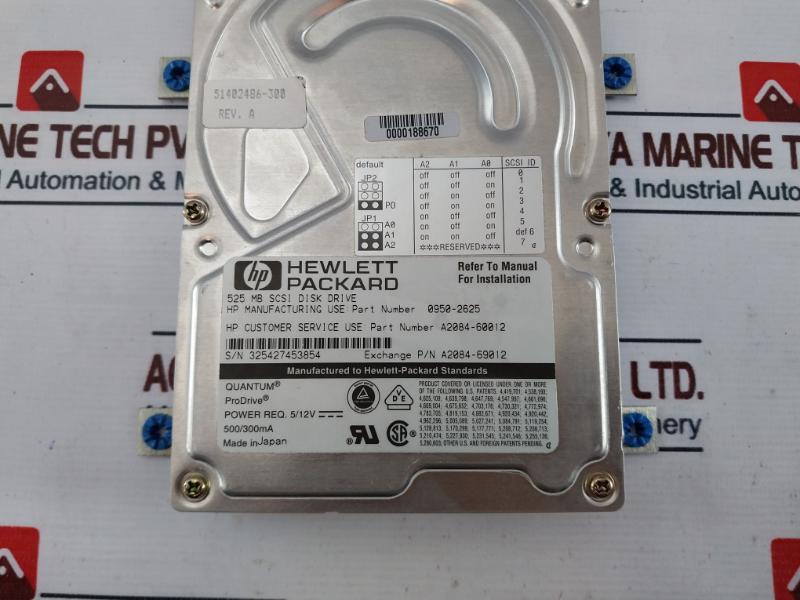 Hp 0950-2625 Hard Drive 4gb W/o Software 51402486-300 Rev: A (Pcb)