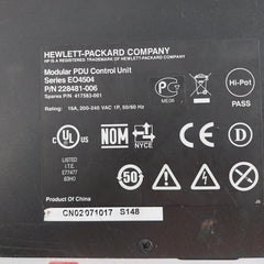 Hp 228481-006 Modular Pdu Control Unit Series Eo4504, 16a, 200-240 Vac 1 Phase