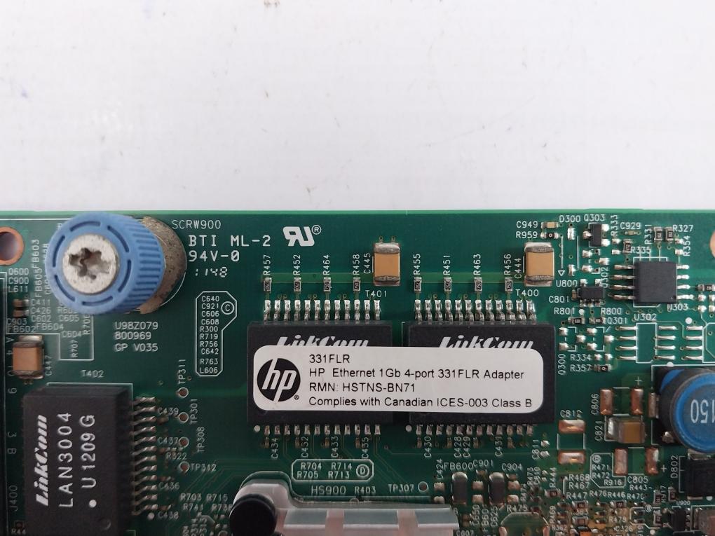 Hp 331flr Ethernet Adapter 1gb 4-port Printed Circuit Board Module