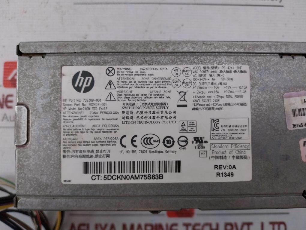 Hp 702309-001 Switching Power Supply Ps-4241-2Hf 240W Std Ent13 E132068