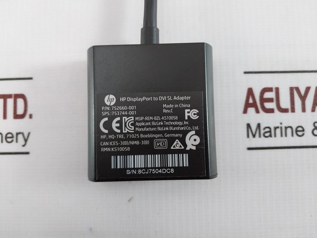 Hp 752660-001 Display Port To Dvi Sl Adapter Rev C 753744-001 Ks10058