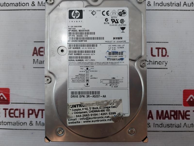 Hp Bd00978435 Scsi Hard Drive Al39250A8Xxxx Zfaj-5 Rev: A