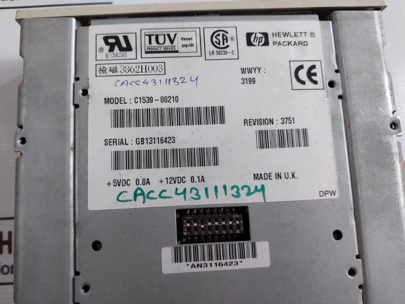 Hp C1539-00210, 4/8 Gb Dat Intrnal Tape Drive