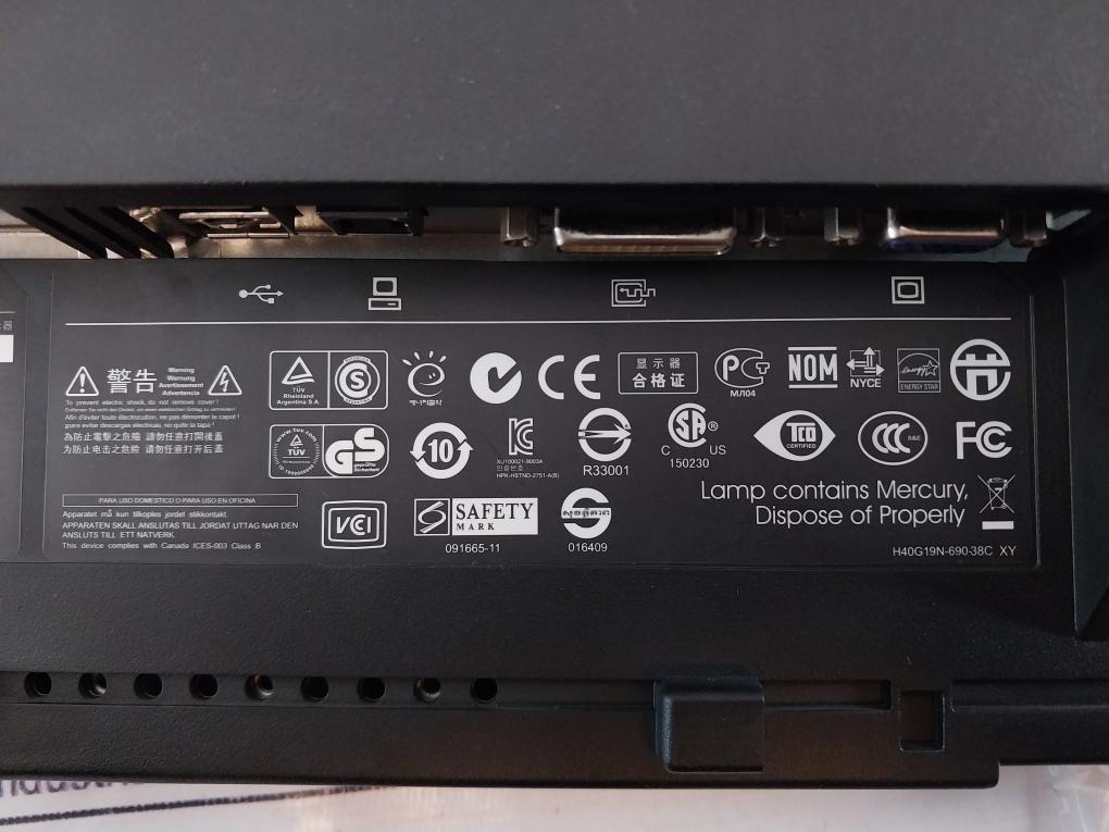 Hp Compaq La1951G 48.3 Cm (19”) Lcd Monitor Hstnd-2751-a, 577110-001, 100-240V