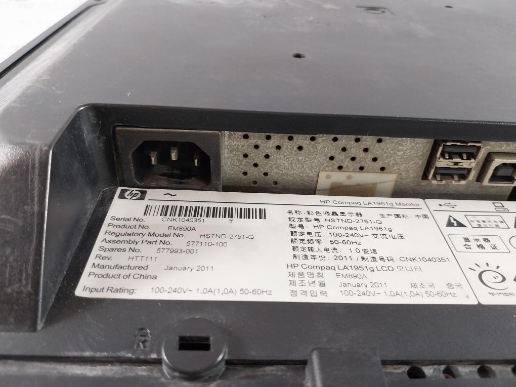 Hp Compaq La1951G Color Lcd Monitor 100-240V