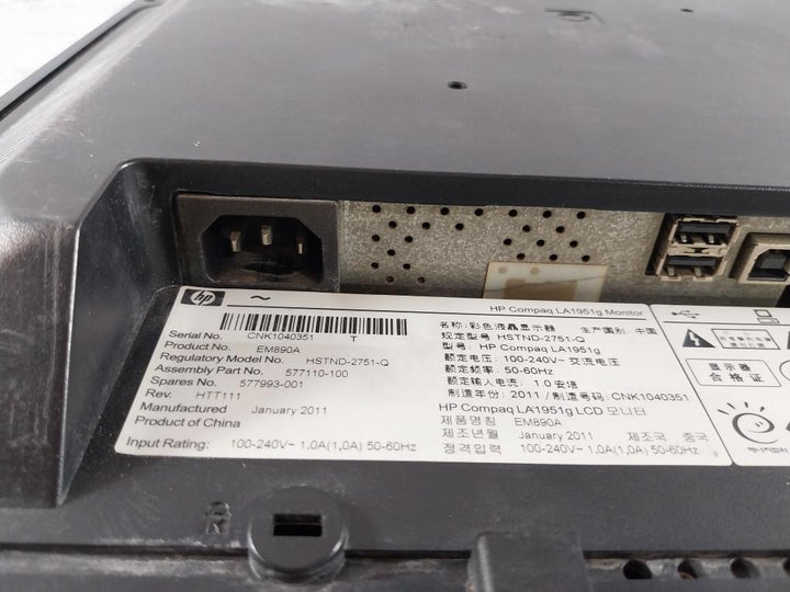 Hp Compaq La1951G Color Lcd Monitor 100-240V
