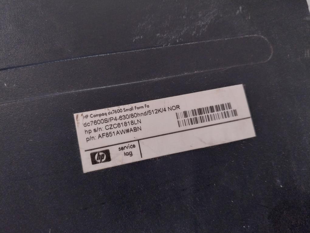 Hp Dc7600S/P4-630/80Hnd/512K/4 Nor Small Form Factor Cpu 50/60Hz